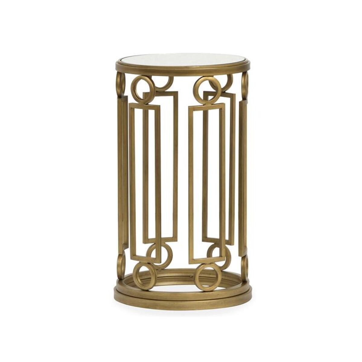 Lorena Round Accent Table End tables Burnished Brass 6