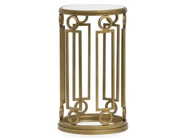 Lorena Round Accent Table End tables Burnished Brass 11