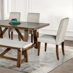 Losone 6 Pc Dining Table Set w/ Bench Dining Sets Brown 2