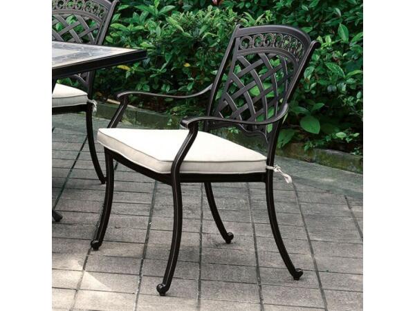 Charissa Arm Chair (2/Box) Outdoor Chairs Antique Black/Beige