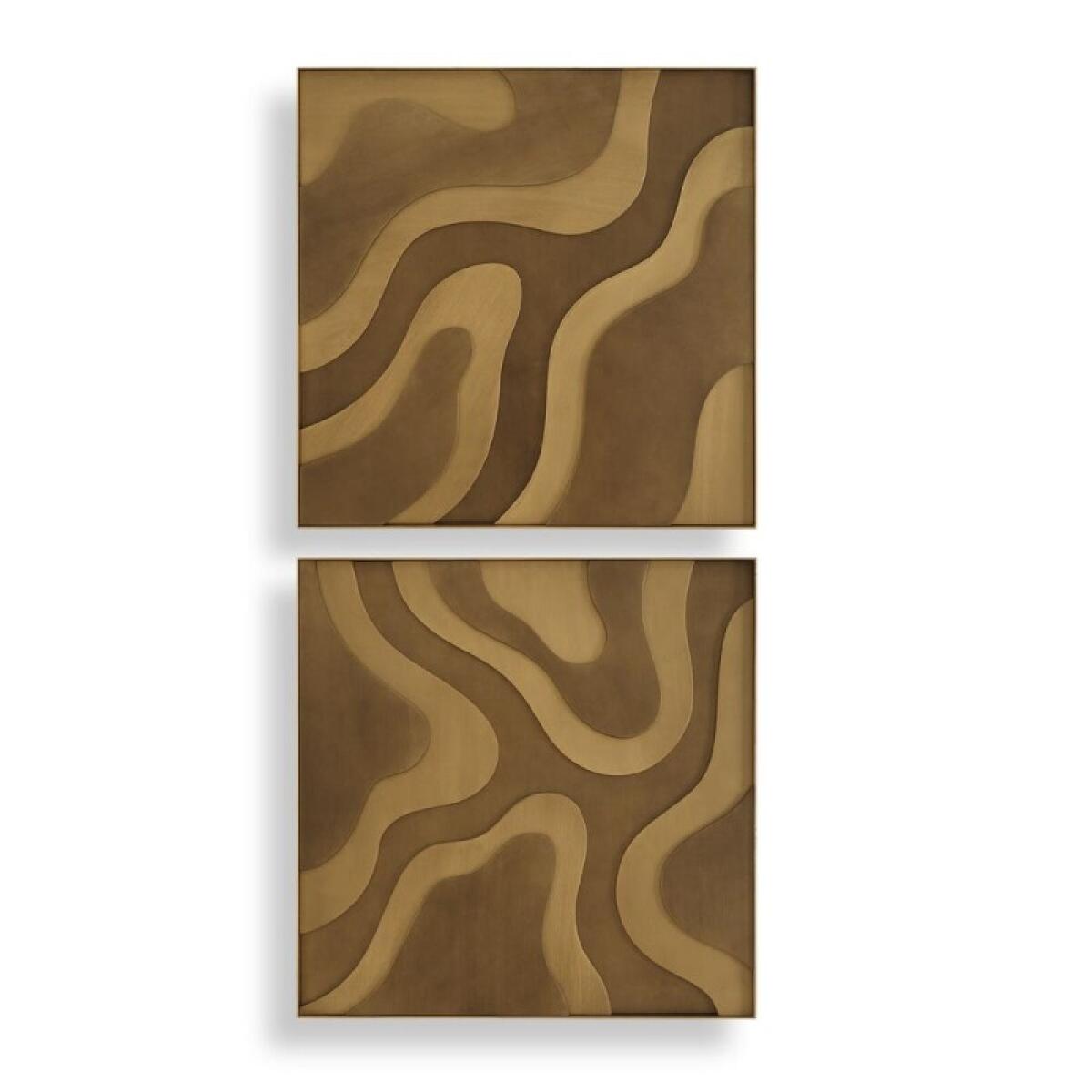 Golden Terrain Wood Wall Decor, S/2 - Image 2