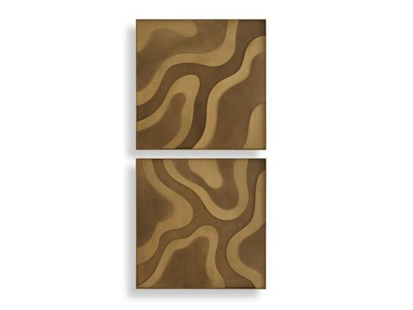 Golden Terrain Wood Wall Decor, S/2 Wall Decor Uttermost