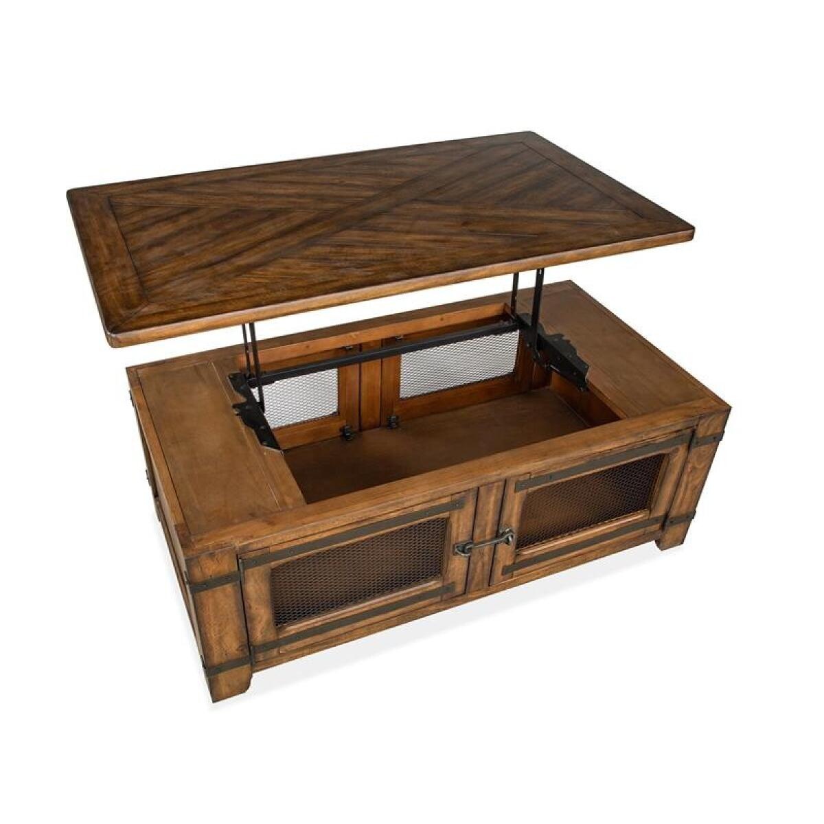 Chesterfield Lift Top Storage Cocktail Table w/Casters - Image 10