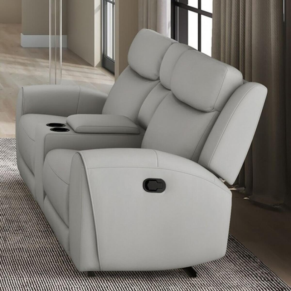 Jacobus Manual Recliner Loveseat w/ Console Loveseats Furniture of America 4