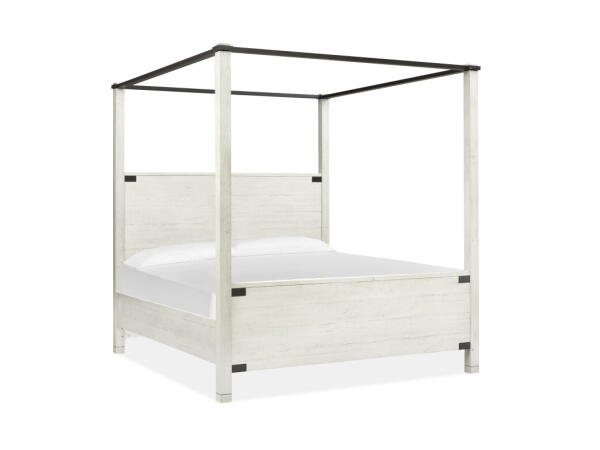 Complete King Poster Bed Beds Alabaster and Aged Iron