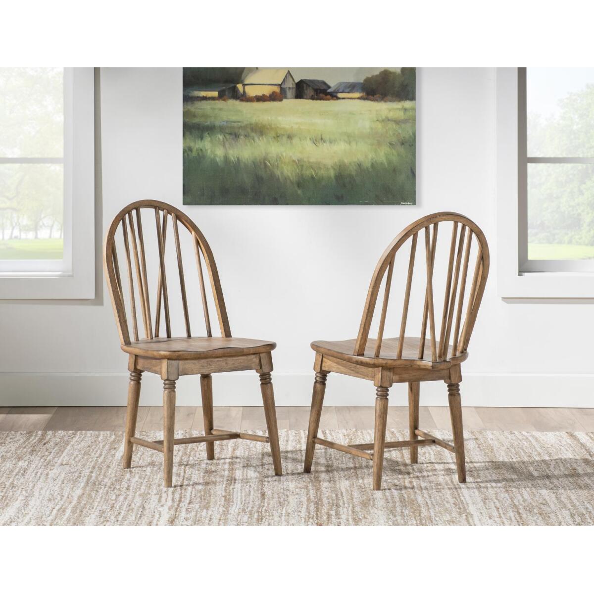 Windsor Side Chair V Shape Chairs & Benches Barnwood Oak 6