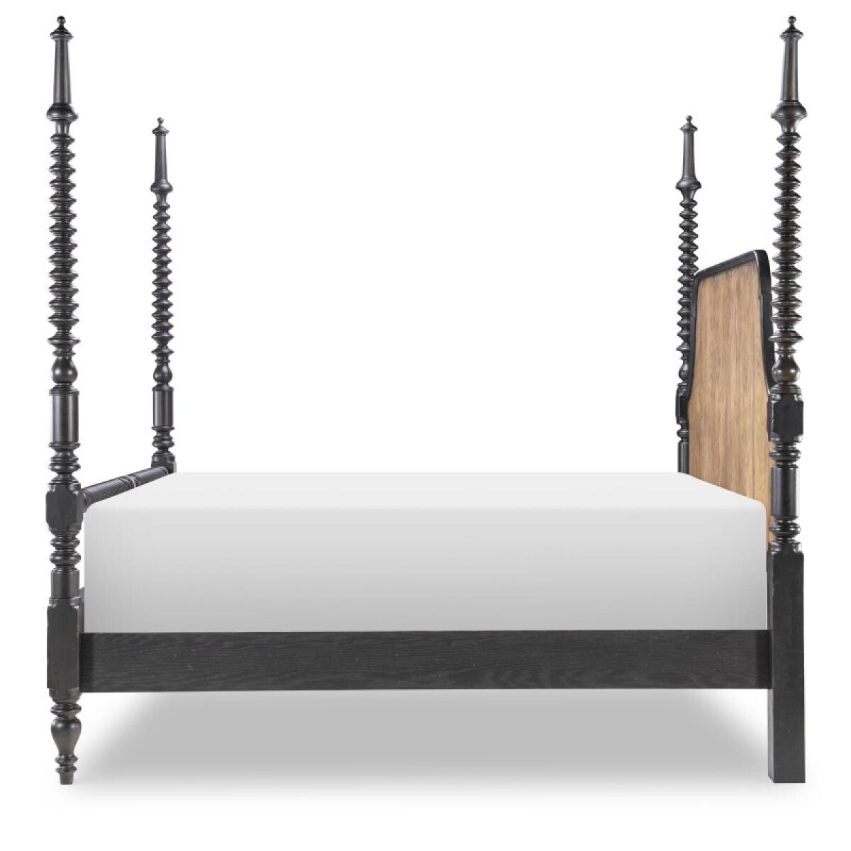 Complete Bobbin Post Bed 6/6 King Beds Barnwood Oak And Kettle Black 6