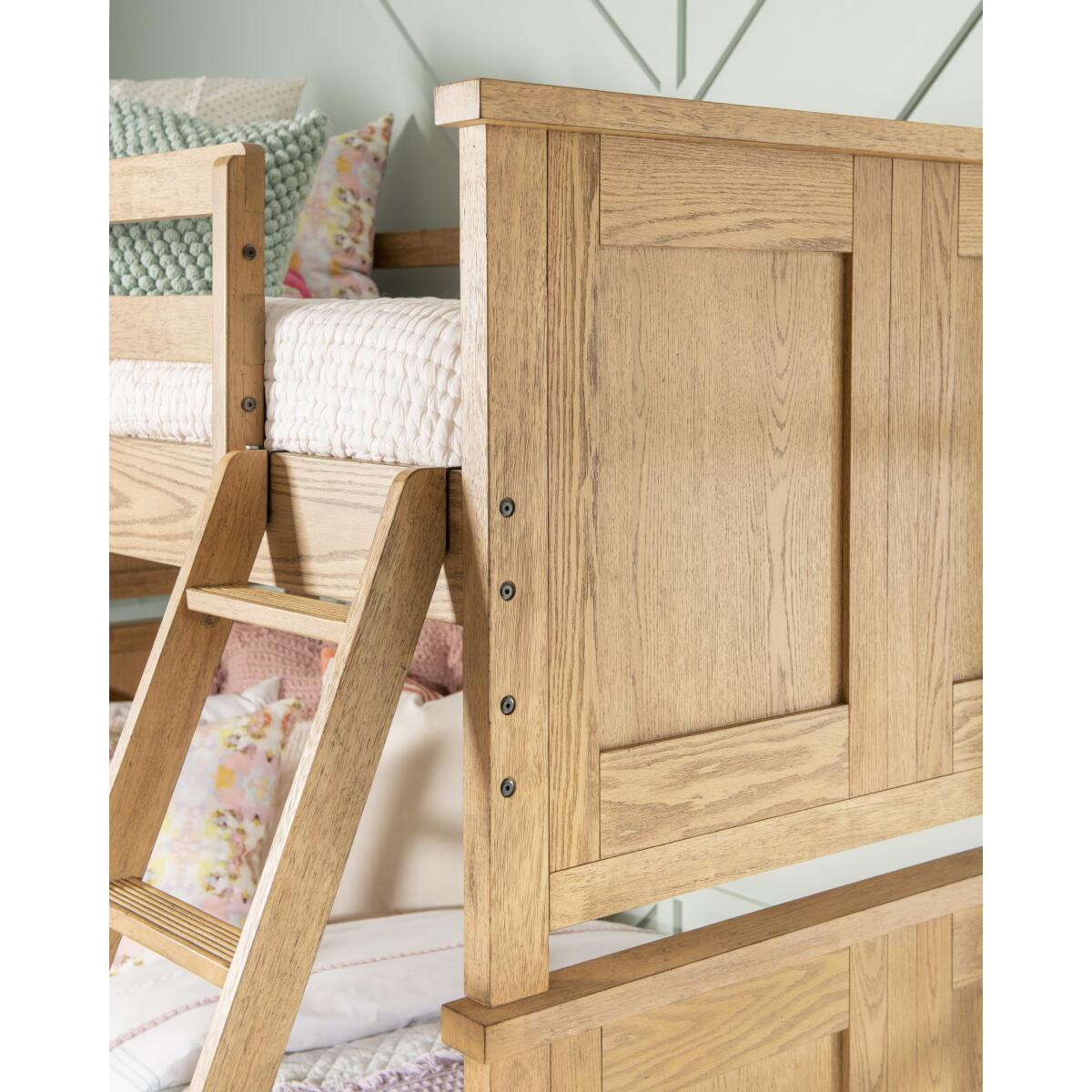 Complete Twin Over Full Bunk Bed Natural Hickory - Image 6