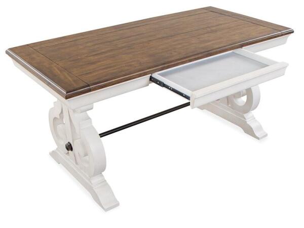 Bronwyn Two Tone Writing Desk Desks Alabaster, Toasted Nutmeg 16