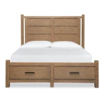 Plum B5768-64SF Wood King Panel Bed Storage Footboard SU