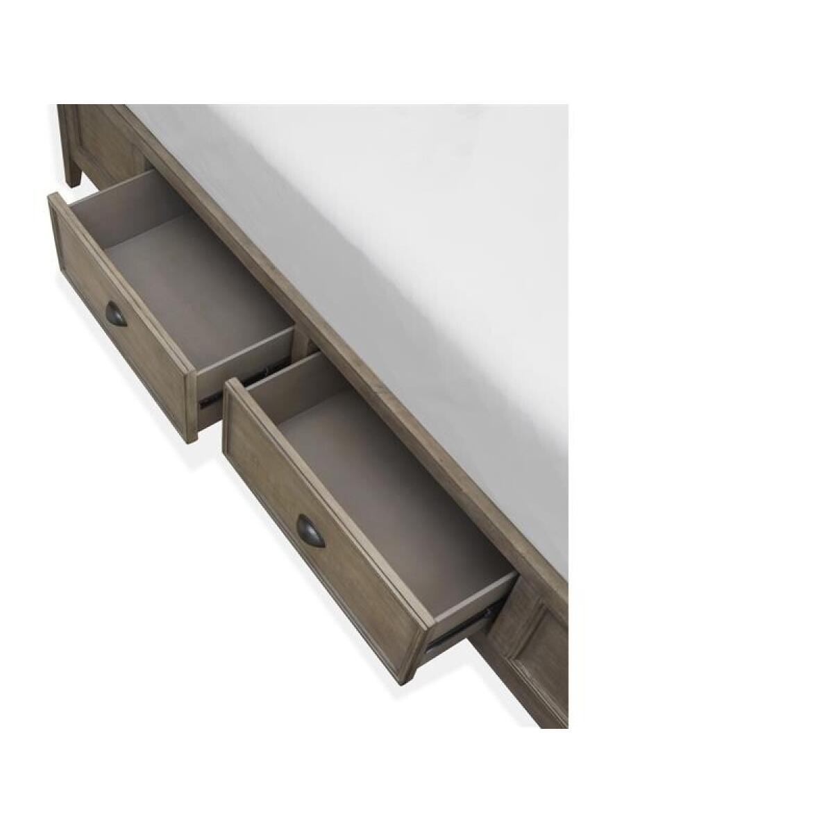 Paxton Place Complete King Panel Bed with Storage Rails - Image 4