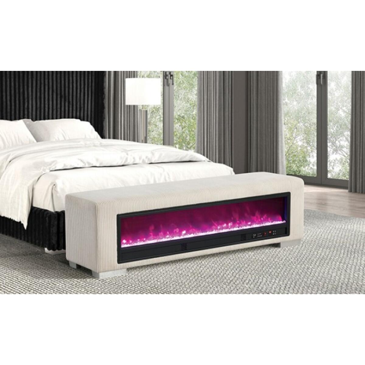Elnath Bench w/ Visual Crystal Fireplace - Image 3
