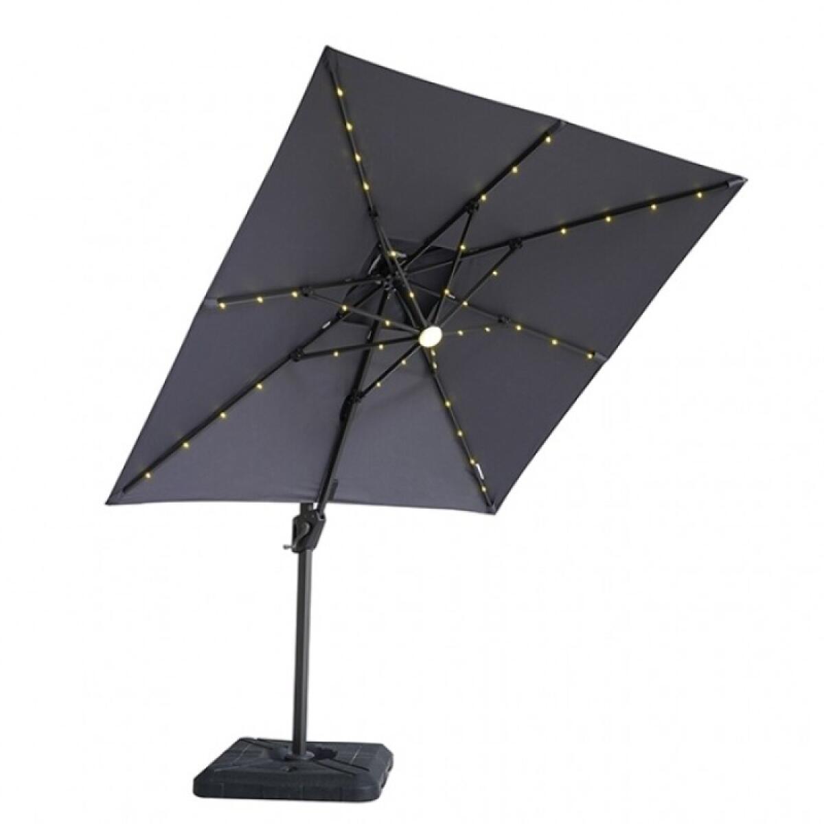 Xico 8 Ft Square Umbrella w/ Double Top w/ LED Light + 37" Large Base - Image 8