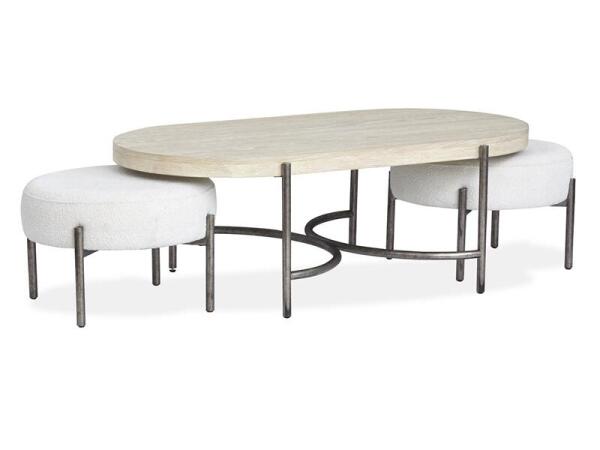 Jennings Oval Cocktail Table w/2 Ottomans (Uph. Seat) Cocktail & Coffee Tables Cocktail & Coffee Tables 19