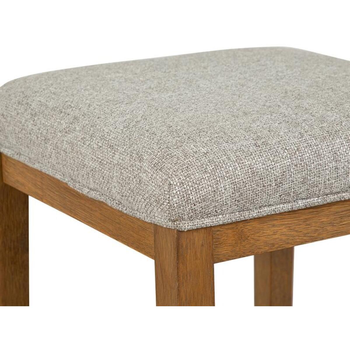 Lindon Stool w/Grey Upholstered Seat - Image 4