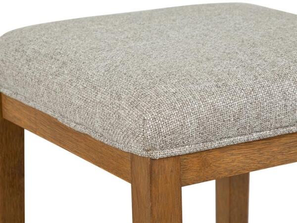 Lindon Stool w/Grey Upholstered Seat - Image 4