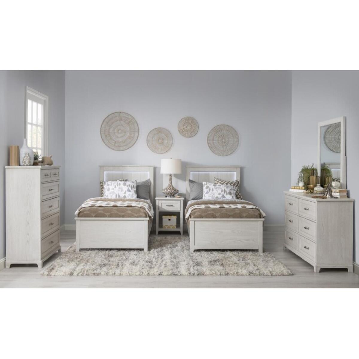 Complete Panel Bed Full Youth Beds Bleached Linen 7