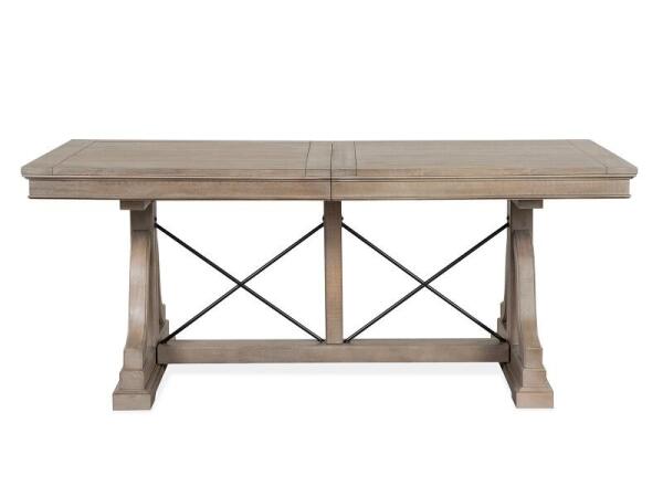 Paxton Place Wood Trestle Dining Table Top SU Dining Table Tops Brown
