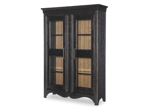 Glass Front Display Cabinet Dining Storage Barnwood Oak And Kettle Black