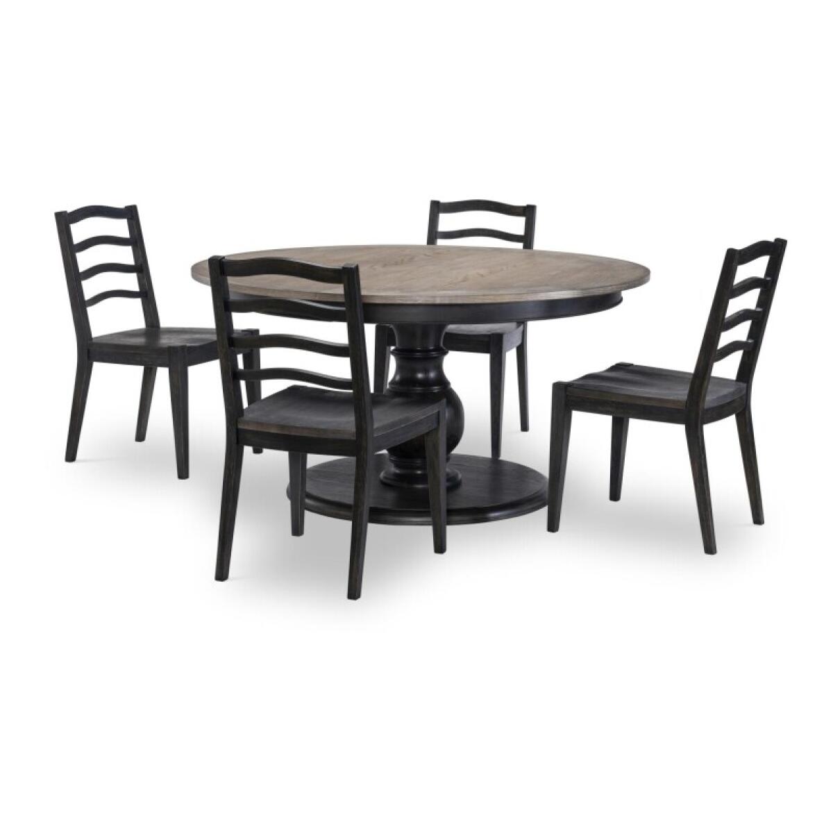 Complete Round Table Dining Sets Black 10