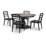 Complete Round Table Dining Sets Black 23