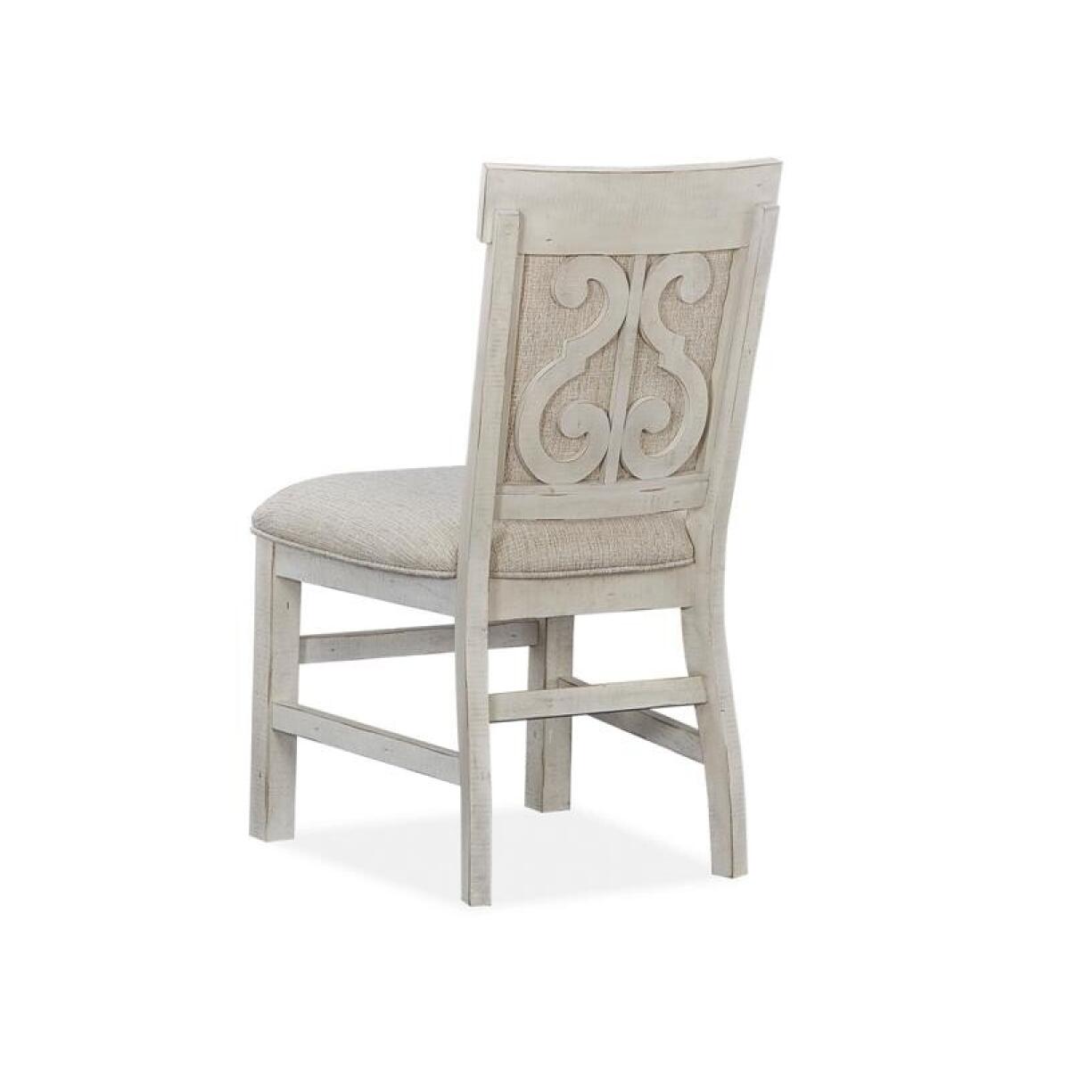 Bronwyn Dining Side Chair w/Upholstered Seat & Back (2/ctn) Chairs & Benches Alabaster, Toasted Nutmeg, Antique Brass w/Pewter Overlay, Baja Natural Fabric 10