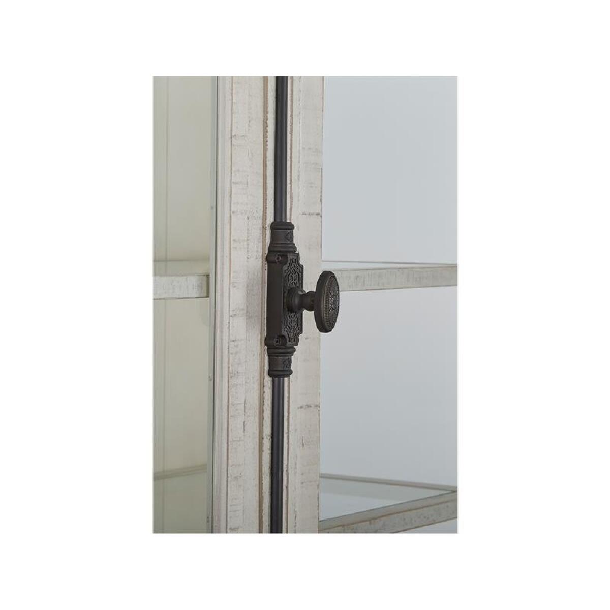 Bronwyn Dining Cabinet Dining Storage Alabaster, Toasted Nutmeg, Antique Brass w/Pewter Overlay, Baja Natural Fabric 10