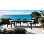 Oswego 8 Pc. Outdoor Dining Set Outdoor Sets Black/Natural 14