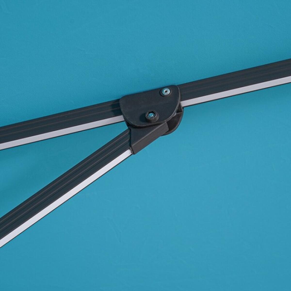 Aurora 10 Ft Square Umbrella w/ Double Top w/ LED + 37″ Large Base Outdoor Accessories Blue 14