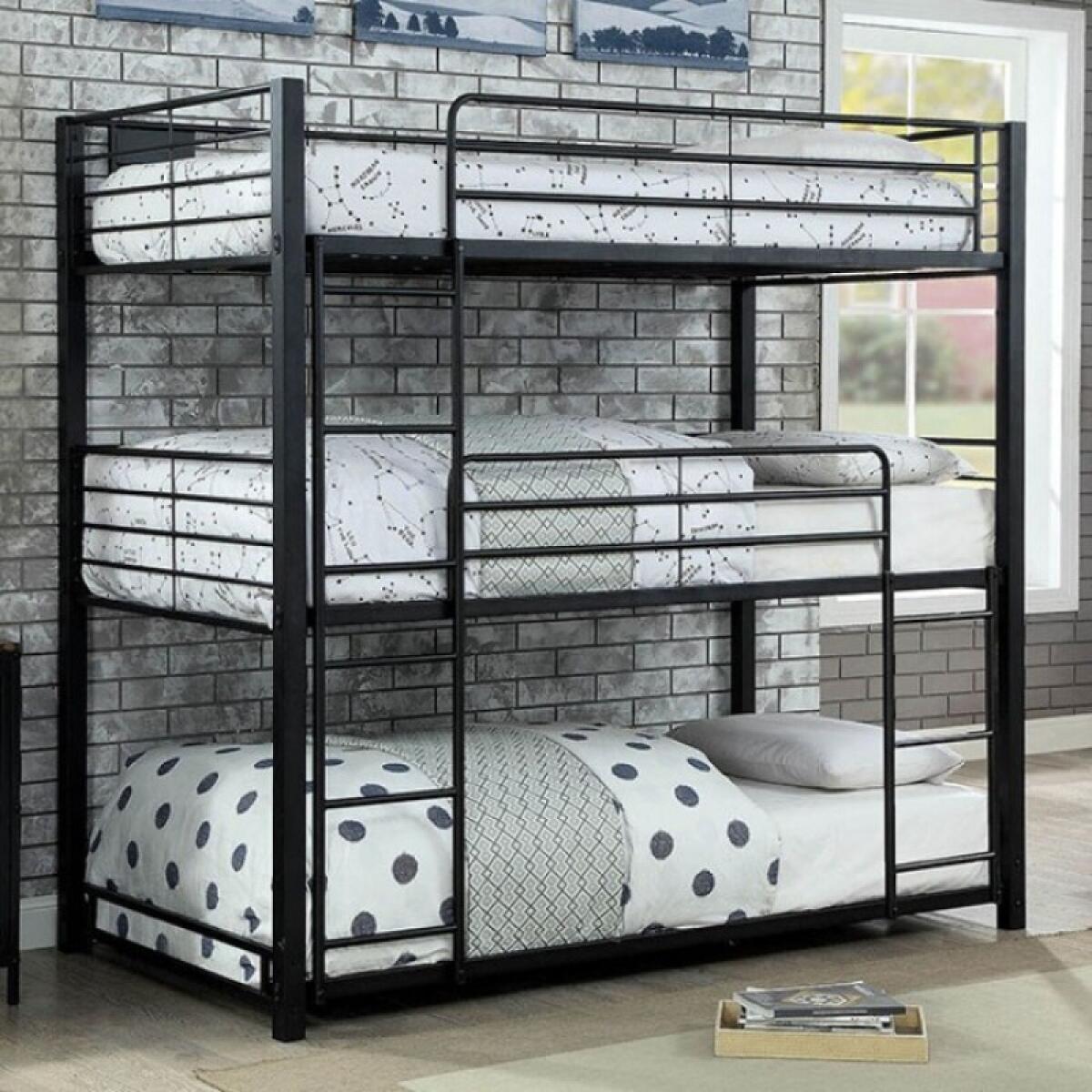 Olga Twin Triple Decker Bed Youth Beds Black 4