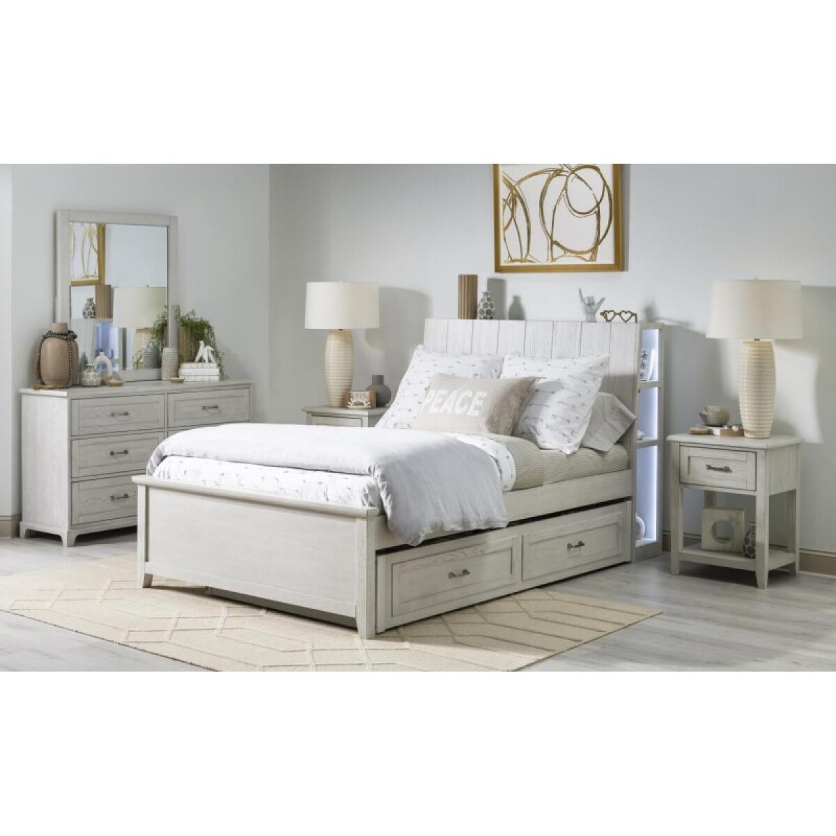 One Drawer Nightstand Bleached Linen 3860-3101 - Image 4