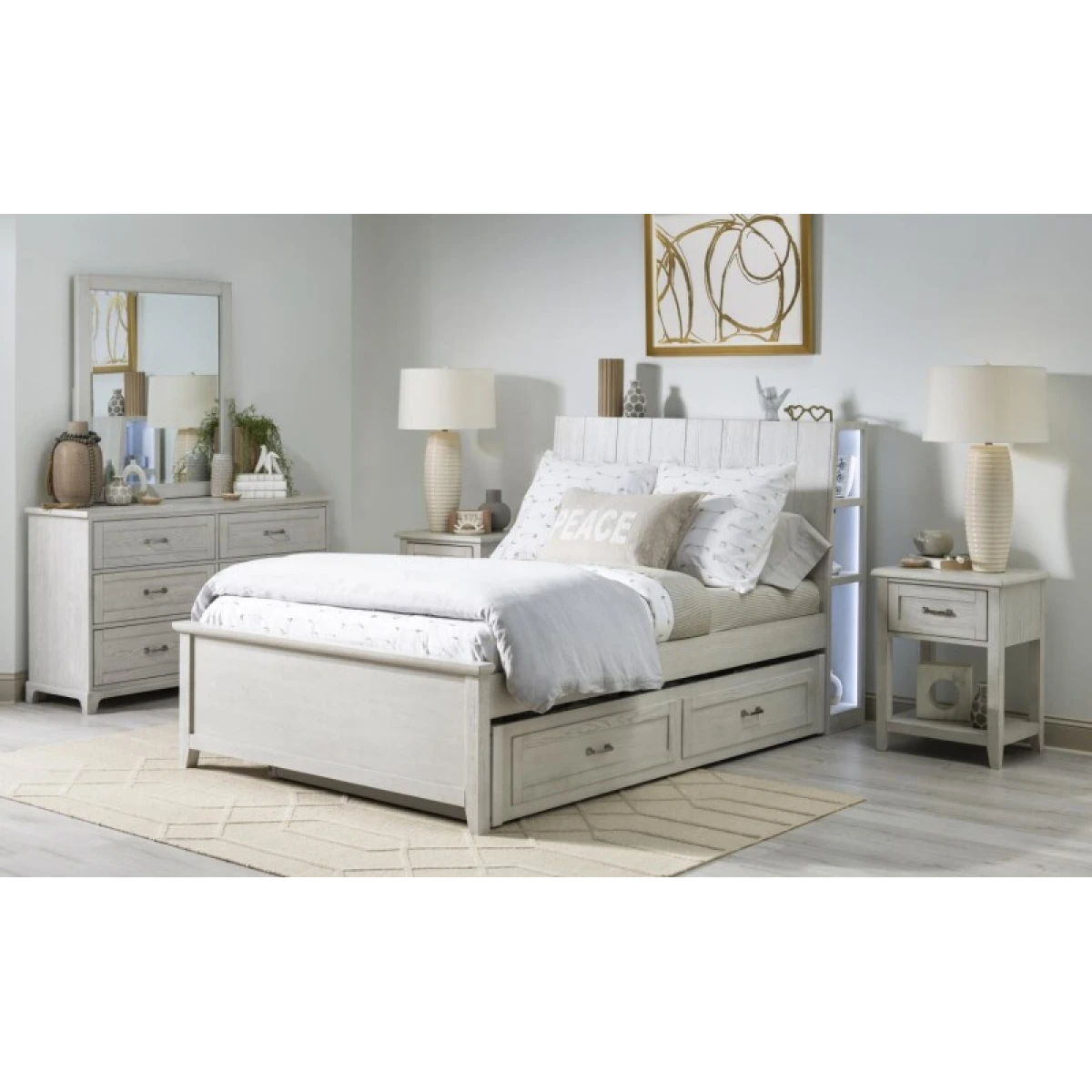 One Drawer Nightstand Youth Nightstands Bleached Linen 6