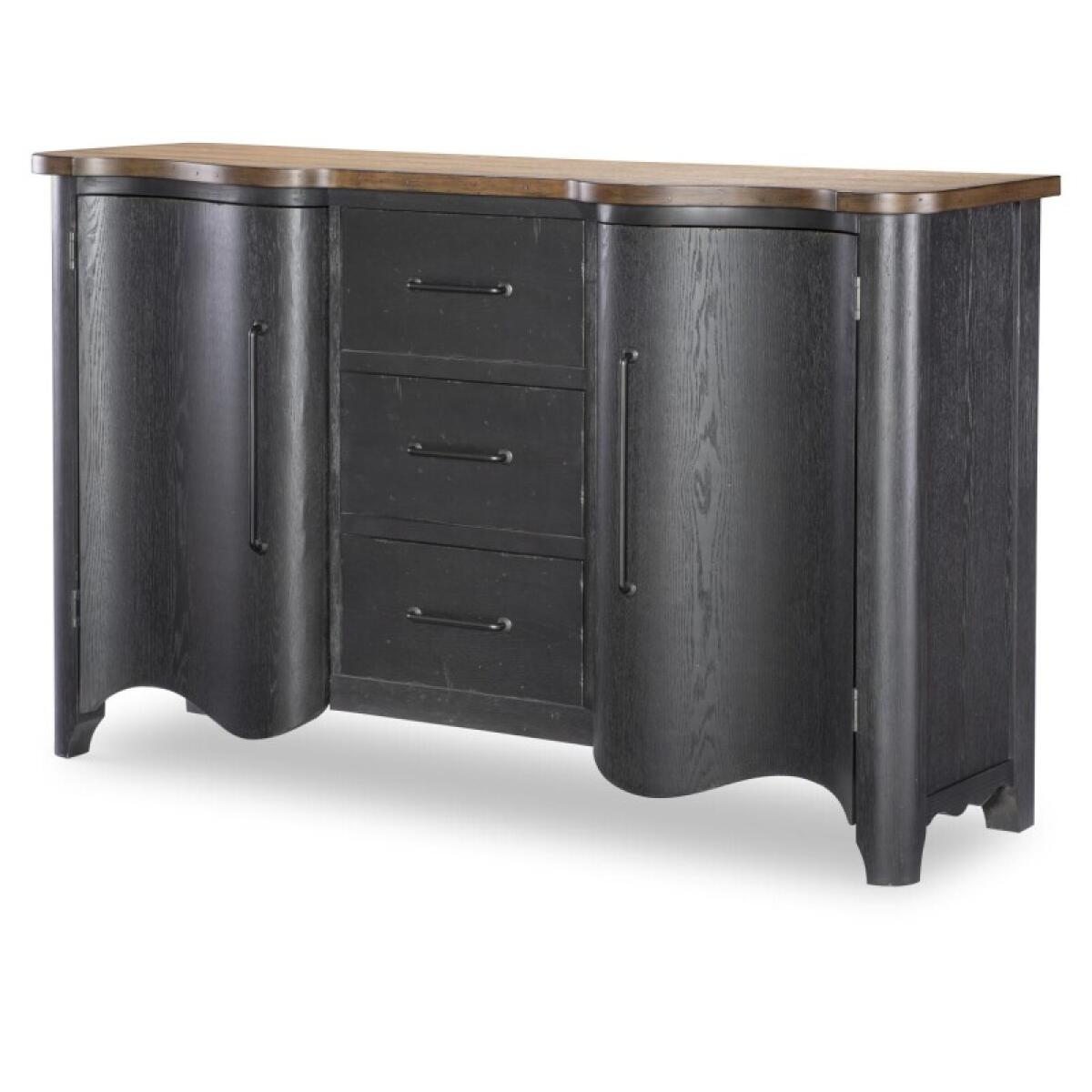 Door Chest 3 Drw Chests Barnwood Oak And Kettle Black 4