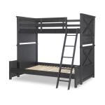 Complete Twin Over Full Bunk Bed Black Finish Youth Beds Black 20