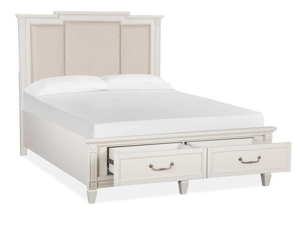 Willowbrook Complete Queen Panel Storage Bed w/Upholstered Headboard Beds Beds 10