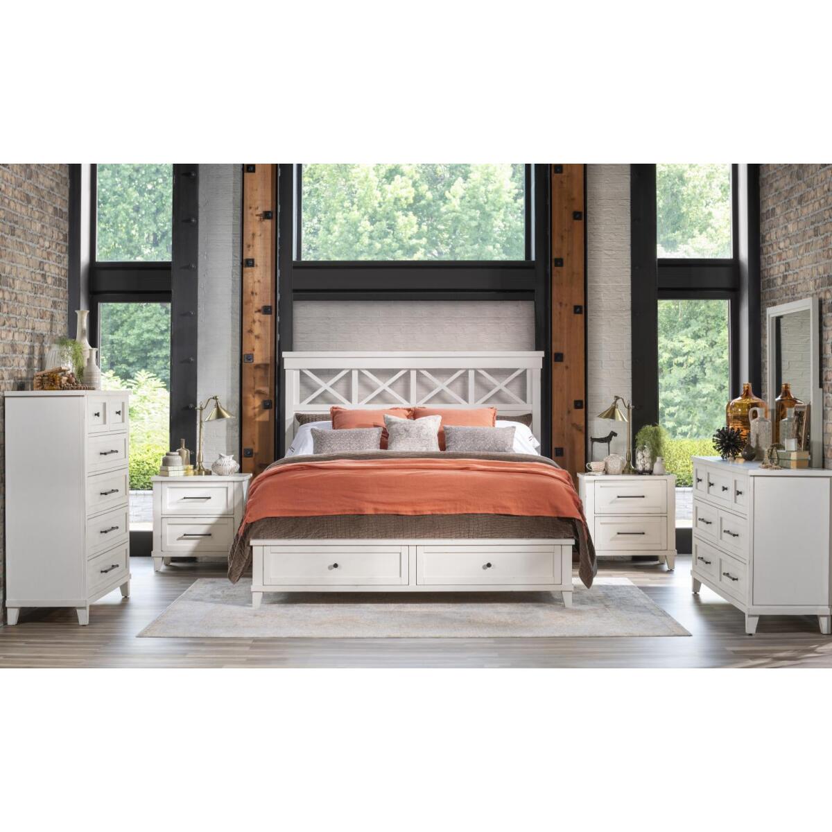 Complete Panel Bed W Storage Footboard Queen 5/0 - Image 5