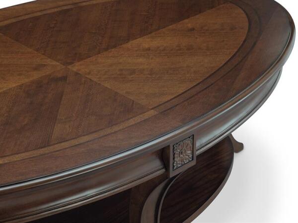Winslet Oval Cocktail Table w/Casters Cocktail & Coffee Tables Brown 8