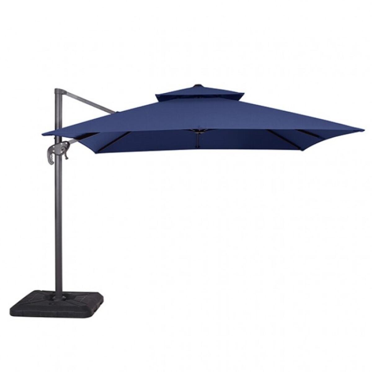 Hero 10 Ft Square Umbrella w/ Double Top + 37″ Large Base Outdoor Accessories Blue 4