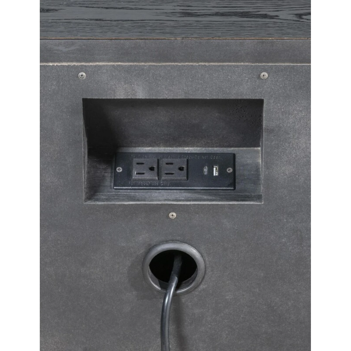 Nightstand 2 Drw W/ Power Nightstands Barnwood Oak 6