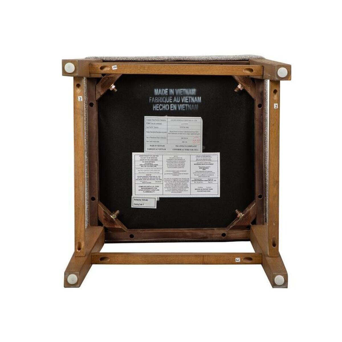 Lindon Stool w/Grey Upholstered Seat - Image 5