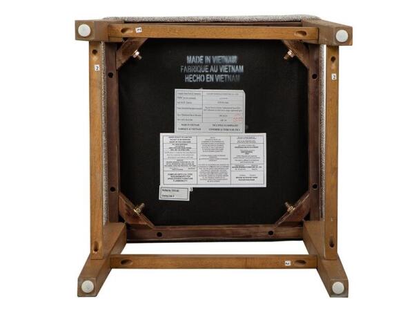 Lindon Stool w/Grey Upholstered Seat - Image 5