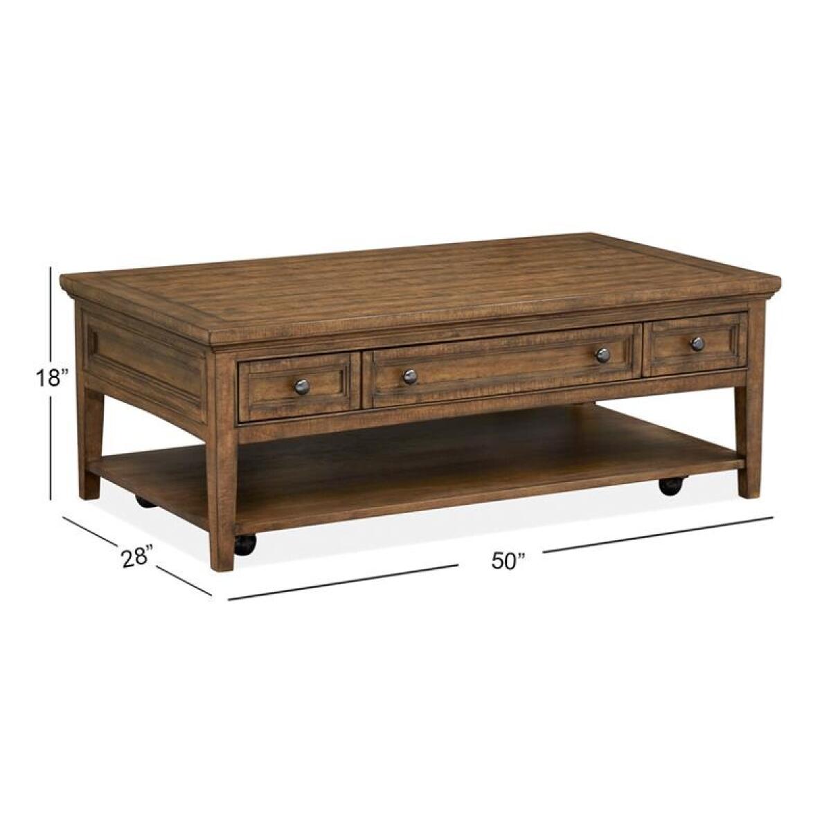 Bay Creek Rectangular Cocktail Table w/Casters - Image 3