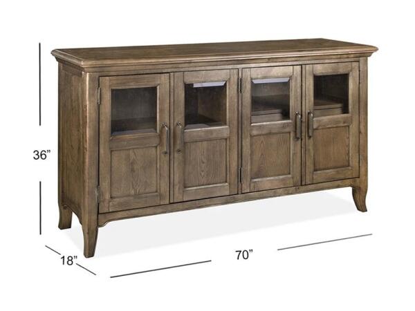 Roxbury Manor Four Door Buffet Dining Storage Brown 10