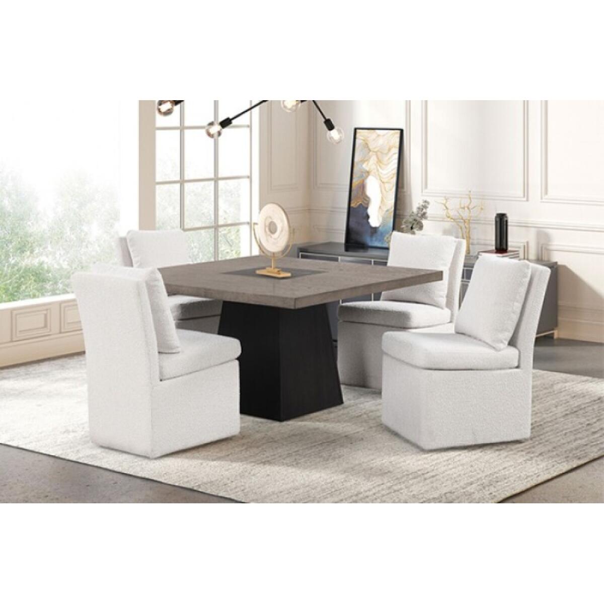 Broager 5 Pc Dining Table Set (White Caster Chairs) - Image 3