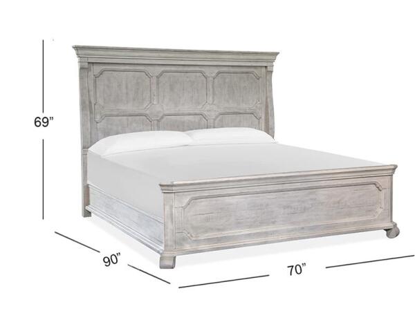 Bronwyn Complete Queen Panel Bed Beds Alabaster, Toasted Nutmeg, Baja Natural Fabric 10