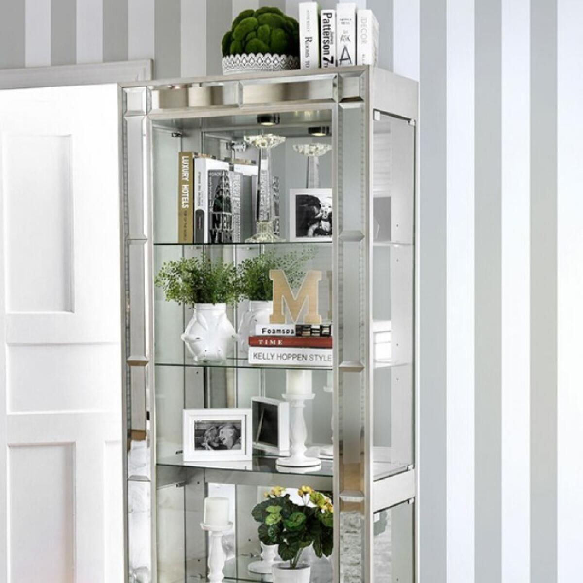 Carrollton Curio Cabinet Dining Storage Chrome 4