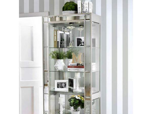 Carrollton Curio Cabinet Dining Storage Chrome