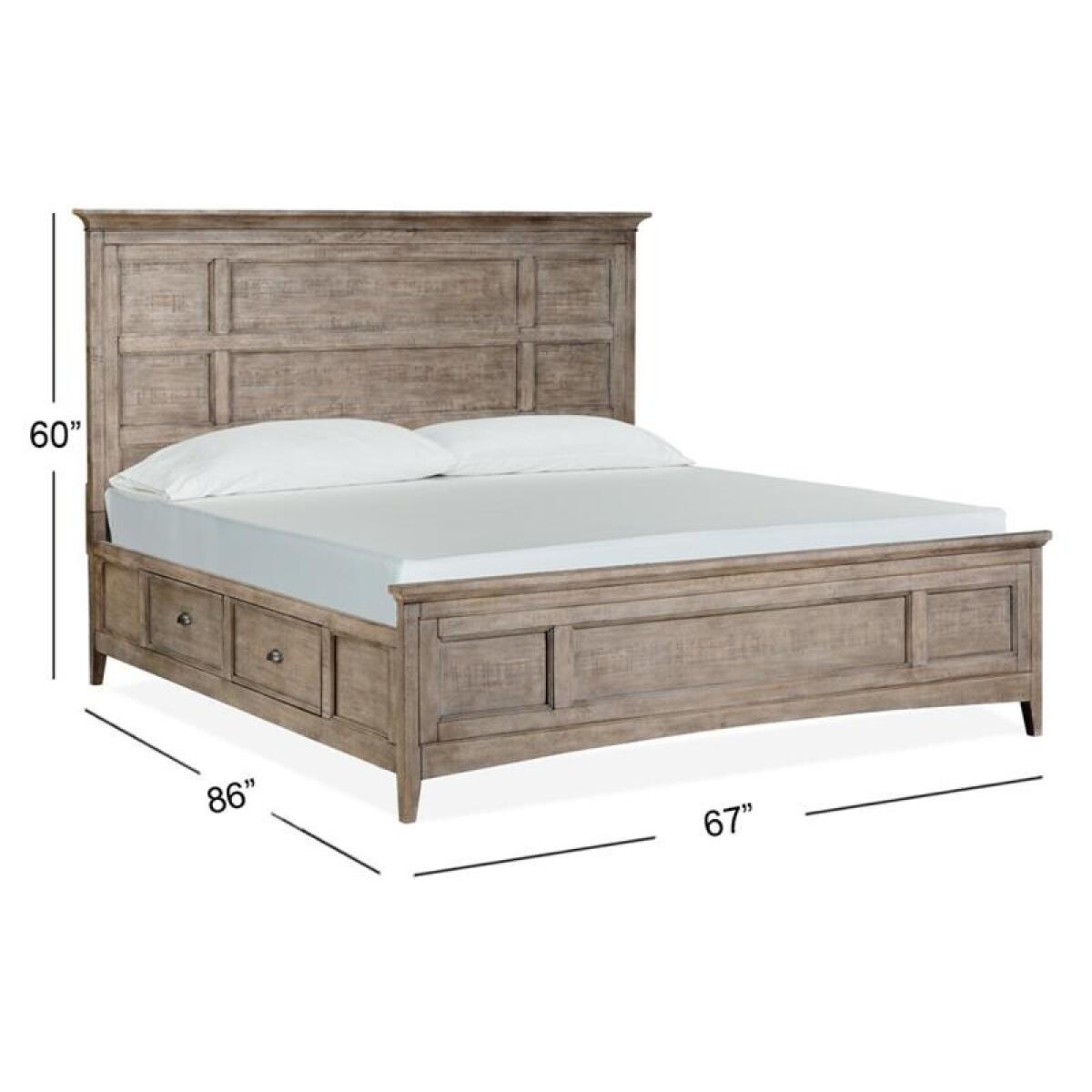 Paxton Place Complete Queen Panel Bed with Storage Rails - Image 4
