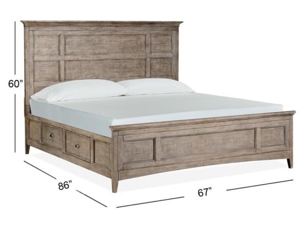 Paxton Place Complete Queen Panel Bed with Storage Rails - Image 4