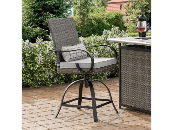 Arosa Counter Ht. Swivel Arm Chair (2/CTN) Outdoor Chairs Black/Gray